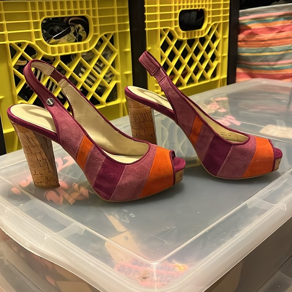 Calvin Klein orange and purple platform heels size 7 - Picture 3 of 6